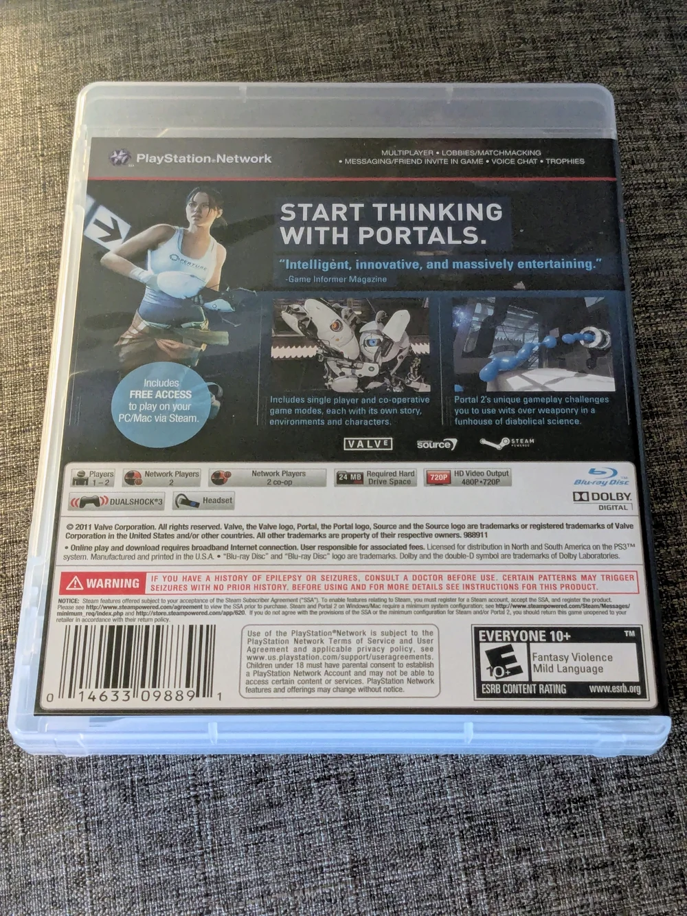 Portal 2 (PS3) Video Game - White/Blue Cover by Valve